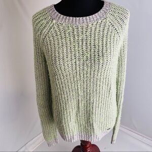 Abercrombie and Fitch lime and gray crew neck sweater L